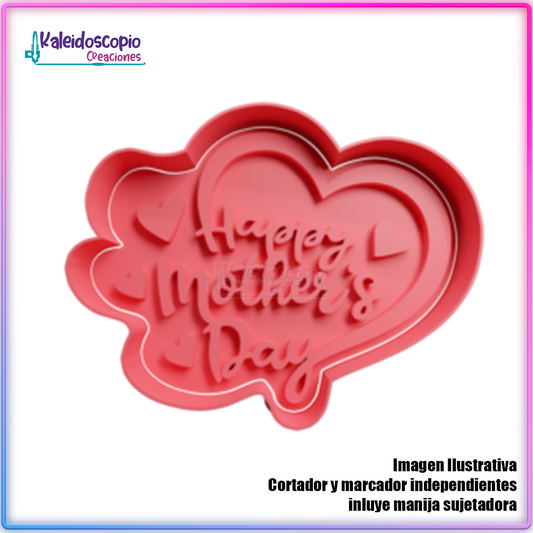 Happy mothers day Cortador para galletas y fondant