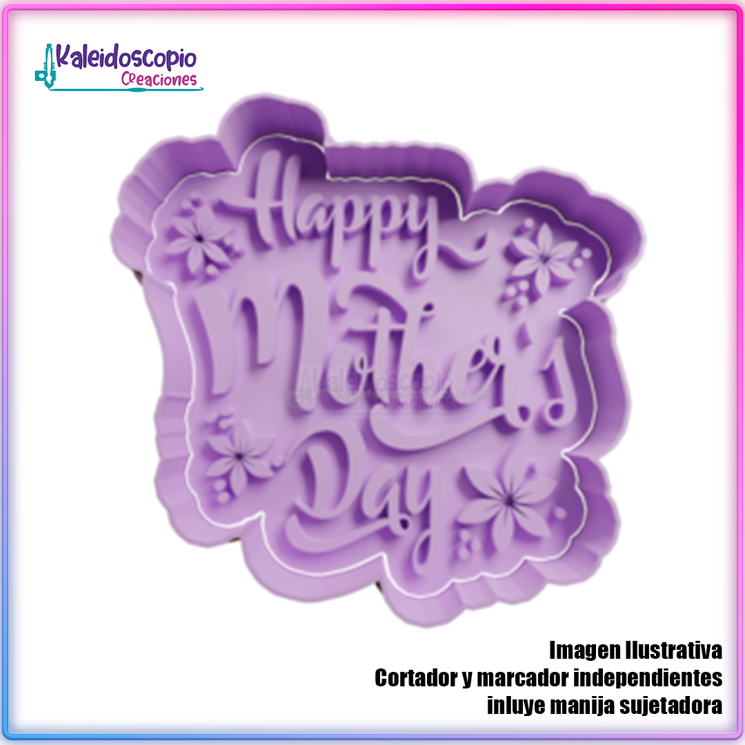 Happy mothers day Cortador para galletas y fondant