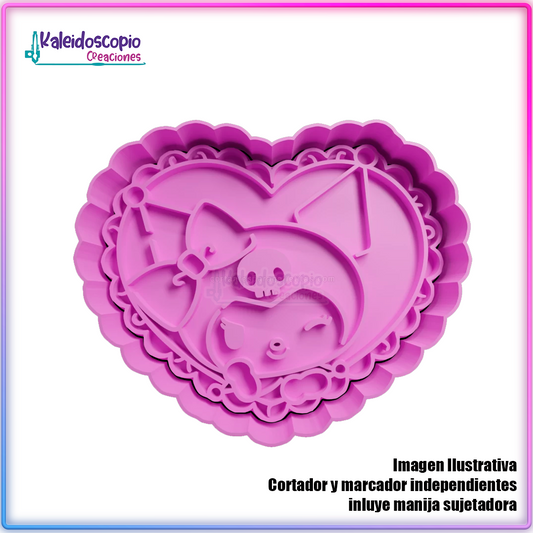 Kuromi Corazon - Cortador para galletas y fondant