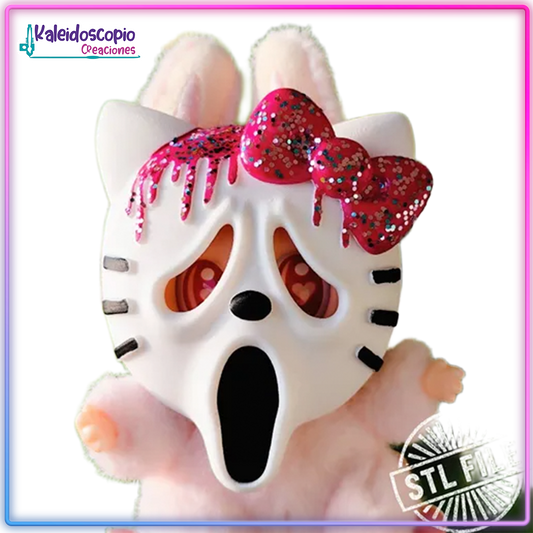 Mascara de Scream Kitty para Labubu
