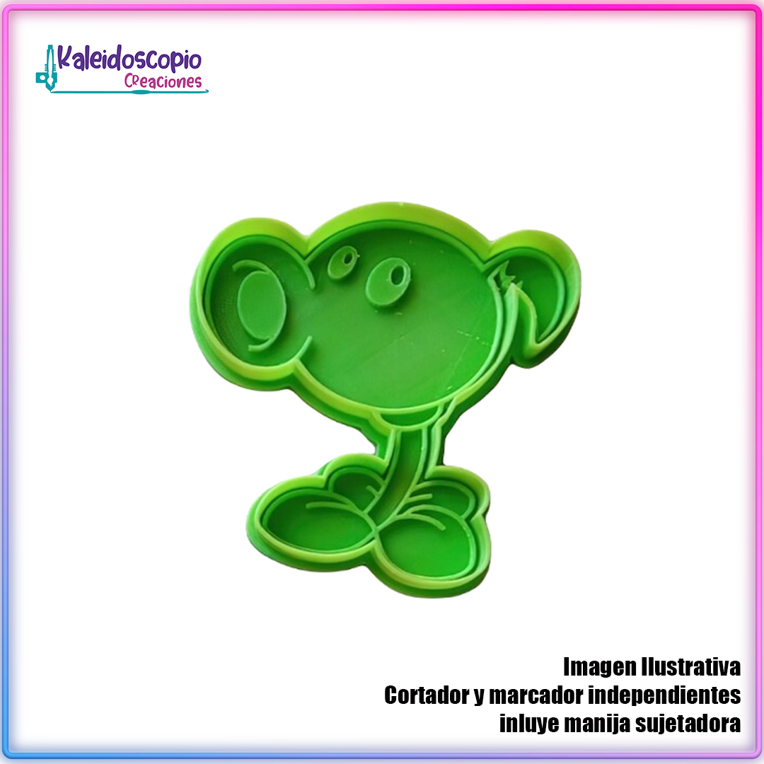 Lanza Gisantes 1 Plantas Vs Zombies Cortador de Galleta y Fondant