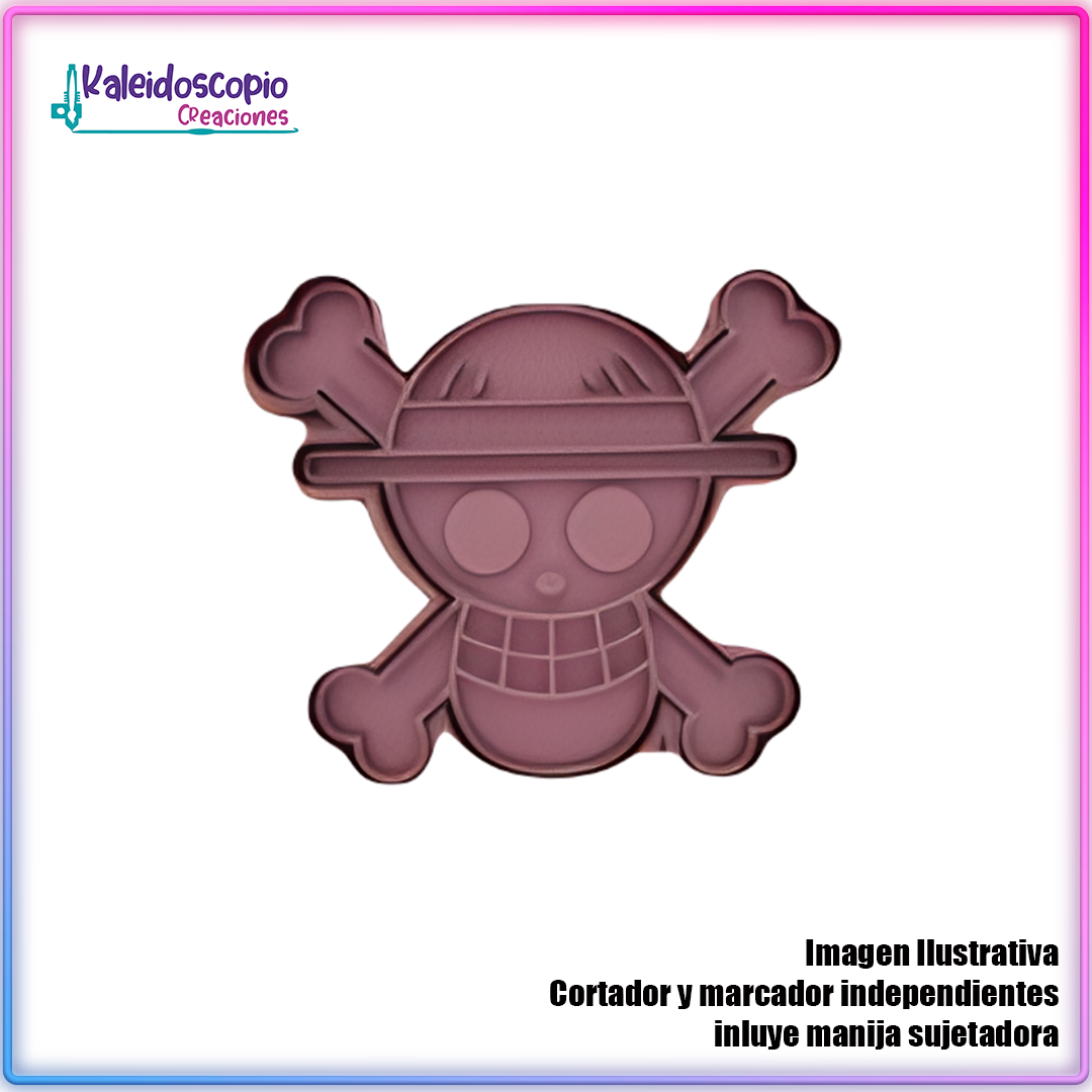 Luffy Calavera Cortador de Galleta y Fondant