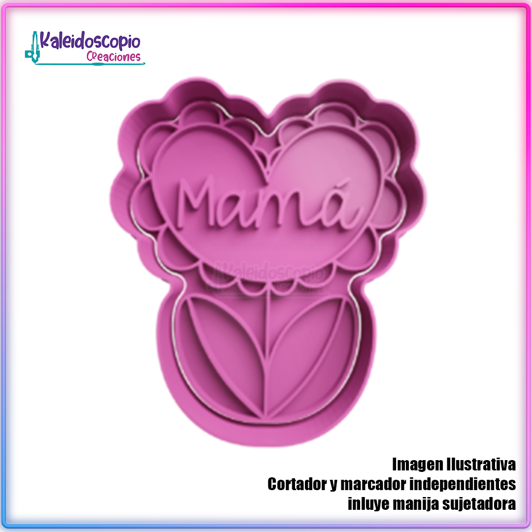 Mamá flor Cortador para galletas y fondant