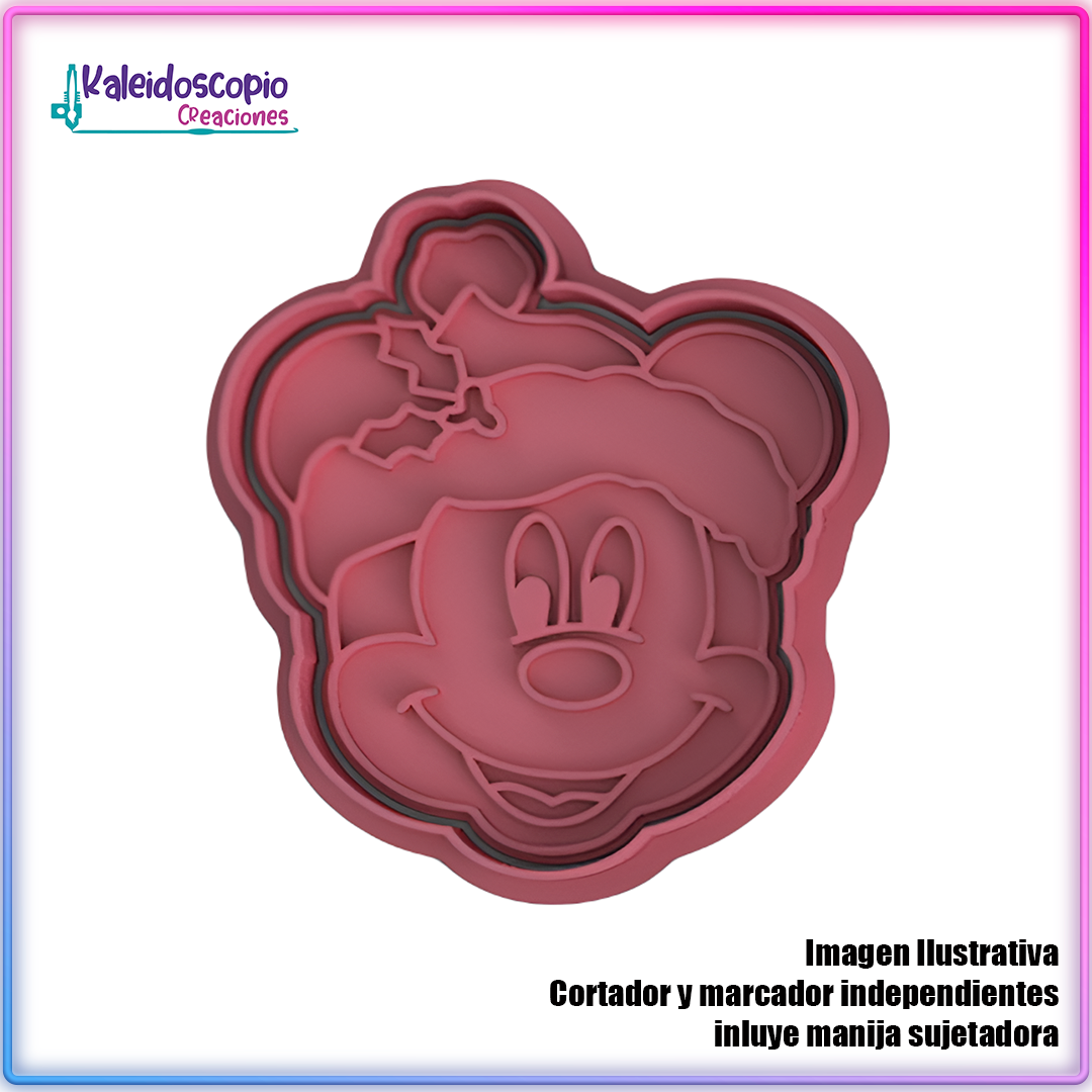 Mickey Mouse Gorrito de Navidad Cortador de Galleta y Fondant