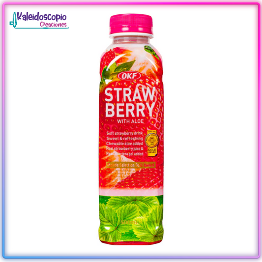 Jugo Coreano Sabor Fresa Con Aloe, Okf, 500 Ml