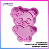 Oso Panda con Corazon San Valentin - Cortador de Galletas y Fondant