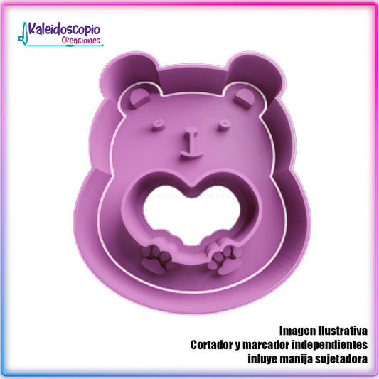 Oso con Corazon en el pecho San Valentin  - Cortador de Galletas y Fondant