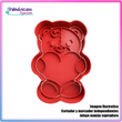 Oso Sosteniendo Corazon 2 San Valentin  - Cortador de Galletas y Fondant