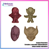 Pack Deadpool and Wolverine Cortador de Galleta y Fondant