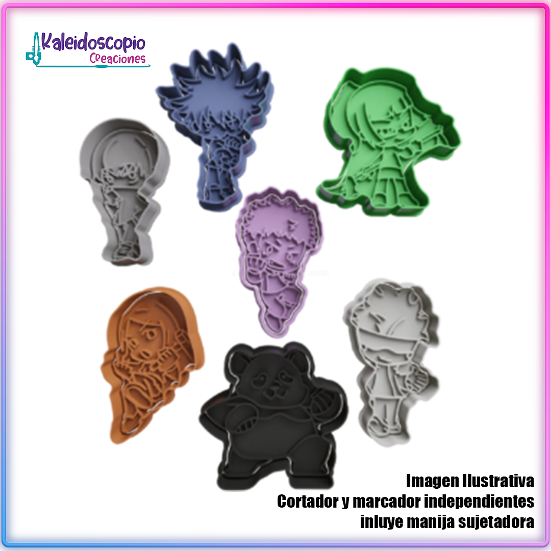 Pack Jujutsu Kaisen Cartoon Cortador para galletas y fondant