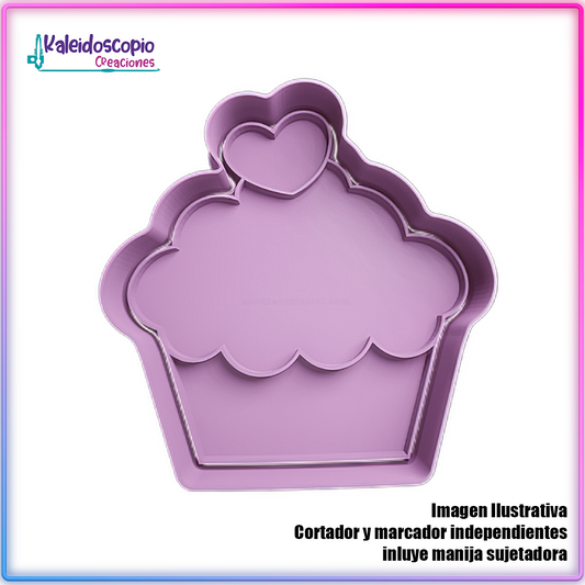 Pastel con Cereza de Corazon San Valentin - Cortador de Galletas y Fondant