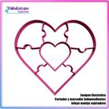 Rompecabezas Corazon 2 Silueta San Valentin - Cortador de Galletas y Fondant