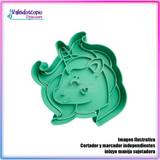 Unicornio con corazon Cortador para galletas y fondant