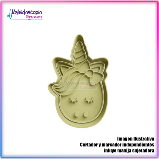 Unicornio cartoon Cortador para galletas y fondant