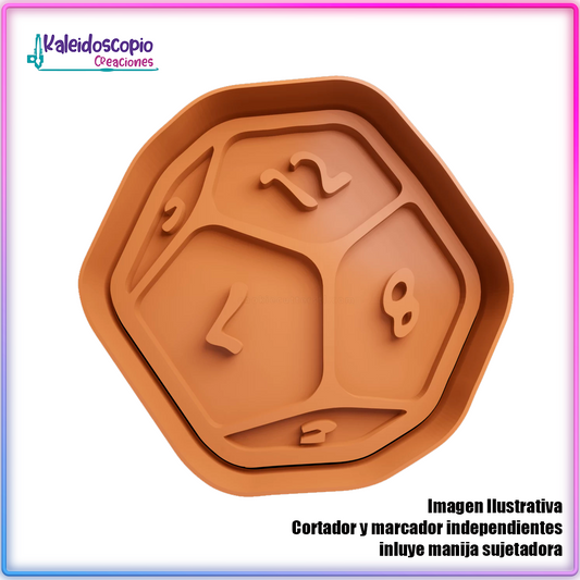 Dado 12 lados - Cortador para galletas y fondant