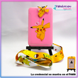 Porta Gafete Pikachu pink