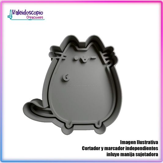 Pusheen guiñando un ojo - Cortador para galletas y fondant