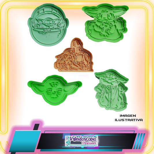 Cortador para galletas Yoda y Grogu Pack 5 piezas