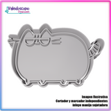 Pusheen con gafas cool - Cortador para galletas y fondant