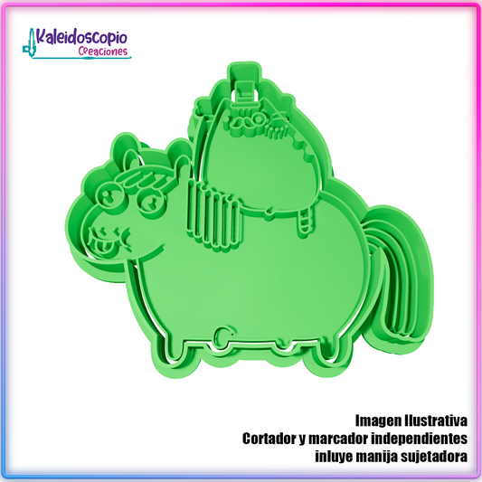 Pusheen jinete - Cortador para galletas y fondant