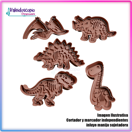 Dino fosiles pack de cortador para galletas y fondant